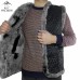 Жилет из серой овчины натуральный черный стеганый (арт. 1009)
