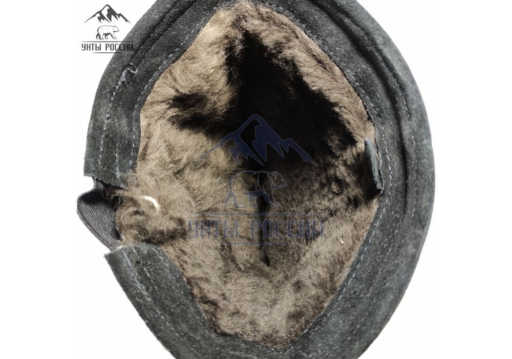 Монголки мужские натуральные черные кожаные "Арктика", литая подошва