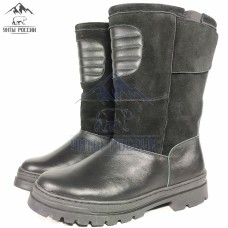 Монголки мужские натуральные черные кожаные "Арктика", литая подошва