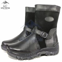 Монголки подростковые натуральные черные, литая подошва