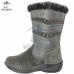Сапоги женские натуральные серые с замком, литая подошва (арт. 40039)