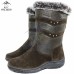 Сапоги женские натуральные коричневые с замком, литая подошва (арт. 40041)