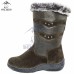 Сапоги женские натуральные коричневые с замком, литая подошва (арт. 40041)