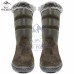 Сапоги женские натуральные коричневые с замком, литая подошва (арт. 40041)