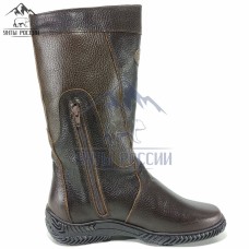 Монголки женские натуральные коричневые, литая подошва
