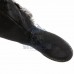 Сапоги женские натуральные короткие черные с опушкой, войлочная подошва