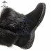 Унты женские натуральные короткие, черный песец, литая подошва (арт. 40060)