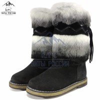 Унты женские натуральные шиншилла, войлочная подошва