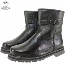 Сапоги мужские натуральные черные кожаные с замком