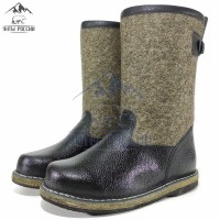 Сапоги зимние мужские натуральные войлочно-кожаные 'Лесник' валенки, войлочная подошва