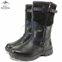 Монголки мужские натуральные черные с замком, литая подошва