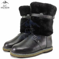 Унты мужские натуральные короткие черные, войлочная подошва