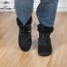 Ботинки женские натуральные короткие черные на шнуровке, литая подошва
