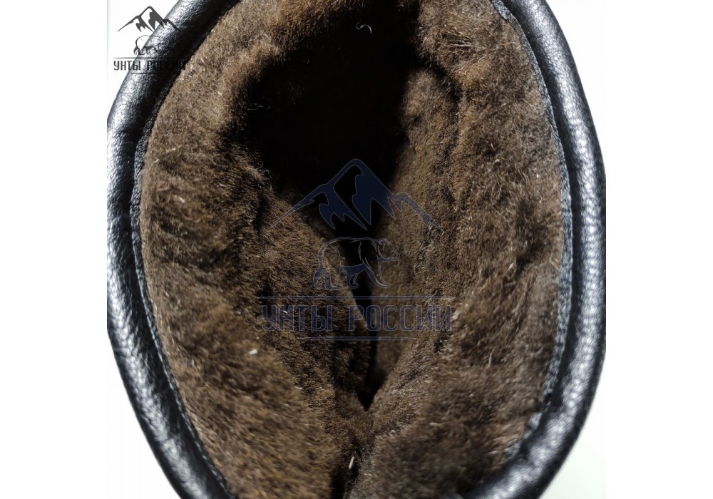 Сапоги мужские натуральные черные кожаные 'Сибиряк', литая подошва