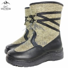 Сапоги женские войлочные натуральные черные "Вьюга", литая подошва