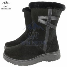 Сапоги зимние женские натуральные черные на замке "Снежана", литая подошва