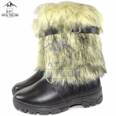 Унты мужские натуральные короткие собака, литая подошва