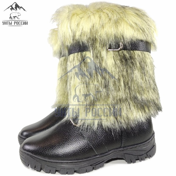 Унты мужские натуральные короткие собака, литая подошва (арт. 50033)