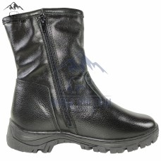 Полусапоги зимние мужские натуральные черные кожаные с замком "Бореал", литая подошва