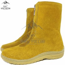 Полусапоги зимние женские натуральные рыжие на замке «Эйра», литая подошва