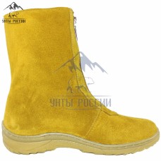 Полусапоги зимние женские натуральные рыжие на замке «Эйра», литая подошва