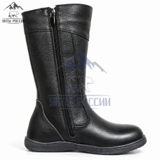 Сапоги женские зимние босоногие на широкую стопу, чёрные, из натуральной кожи - серия «Ладея»