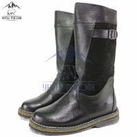 Монголки женские натуральные черные с замком, войлочнорезиновая подошва