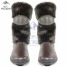 Унты женские натуральные коричневые кожаные, литая подошва (арт. 60047)