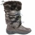 Унты женские натуральные коричневые кожаные, литая подошва (арт. 60047)