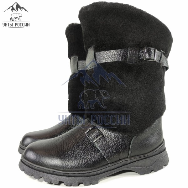 Унты мужские короткие, полностью натуральные, литая подошва, серия «Варяг» (арт. 60073)