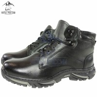 Ботинки зимние мужские черные натуральные кожаные на замке и шнуровке "Индиго"