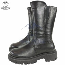 Сапоги зимние женские натуральные черные кожаные на замке "Туора"