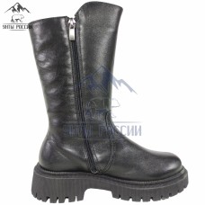 Сапоги зимние женские натуральные черные кожаные на замке "Туора"