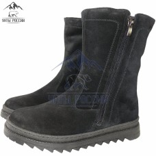 Сапоги зимние женские натуральные черные замшевые на замке "Гретта"